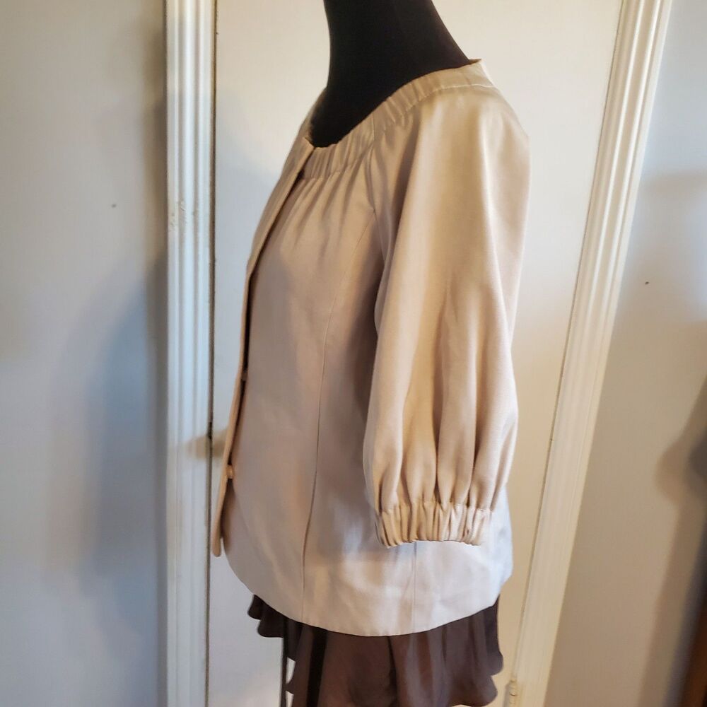 Banana Republic Y2K Short Sleeve Jacket Size 6 Khaki Old Money Minimal Safari - Picture 4 of 9